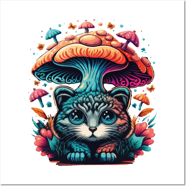 Show Your Style with Cats and Mushroom Wall Art by kanisky